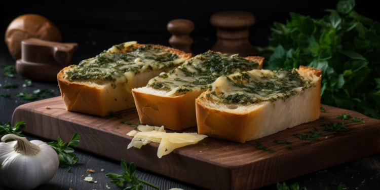 Pão de Alho com Ervas e Queijo Parmesão 